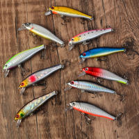 10pcs Señuelo De Pesca Minnow Flotante Wobbler Para Truchas Y Bass Lanzamiento De Plástico Duro Con Ojos 3D Herramientas De Pesca - details 3