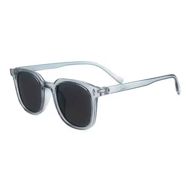 Gafas De Sol Cuadradas De Moda Para Hombre Marco De Plástico Transparente Gris Estilo Callejero Cool Accesorios De Vida Diaria Para Al Aire Libre - 1