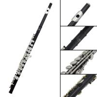 Flute Profesional De Cierre Con 16 Agujeros En Color Negro Kéy C Plata Pintada Con Accesorios Incluidos: Caja Limpieza Y Guantes - details 1