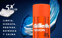 Gillette Fusion Gel de Afeitar Hombre para Pieles Sensibles Acción x 5, Pack 6 x 200 ml, con Aceite de Almendras, Limpia, Hidrata y Protege - details 1