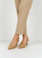 Calzados soraia, Zapatos de Salón Destalonados Minimalistas de Punta Fina para Mujer con Tacón Bajo (Kitten Heel), Correa Trasera Ajustable y Acabado Suave - Elegantes para Oficina y Fiesta - details 8