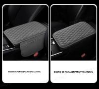 SEAMETAL Funda Para Reposabrazos De Coche Universal Cubierta Transpirable Almohadilla De Descanso Anti-Scratch Protector De Caja Del Consolador Con Bolsa De Almacenamiento Color Negro Gris - details 7