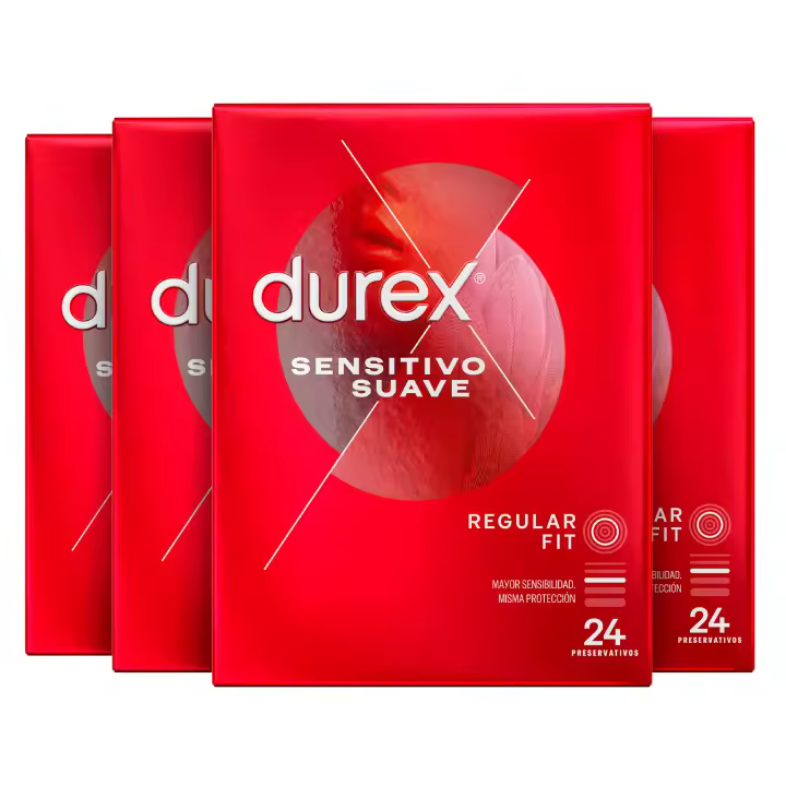 Durex Pack Preservativos Sensitivo Suave, Fino para Mayor Sensibilidad, Formato 4x24 uds. - 1