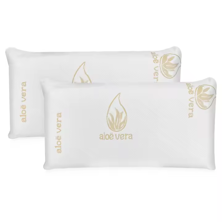 Pack 2 Almohadas Viscoelásticas Aloe Vera | Almohada Ergonómica Cervical Antiestrés Firmeza Media | ViscoAloe - Somnia Descanso - 1