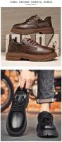Botas De Cuero Impermeables Para Hombre Botines De Moda Casual Para Otoño Y Primavera Zapatos De Deporte De Media Calf High Para Senderismo Exterior - details 21