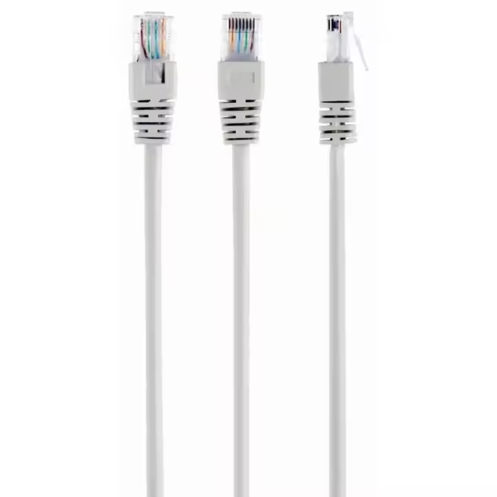 Gembird - Cable de red Ethernet Cat5e PP12-0.25M de 0.25 m con conectores RJ-45 chapados en oro, blindaje U/UTP, color beige, ideal para conexiones cortas y fiables en oficina o hogar - 1