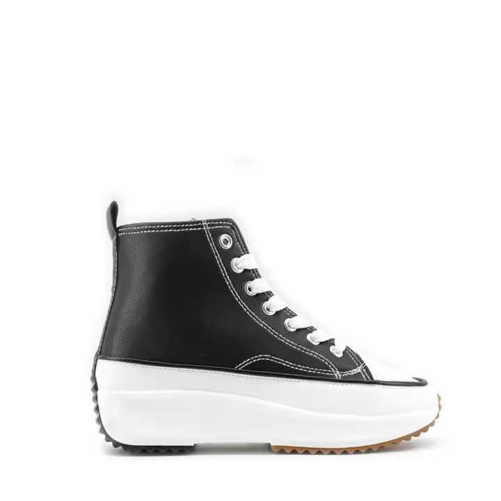 MODELISA Zapatilla Alta De Polipiel Con Cordón Estilo Casual Para Mujer - 1
