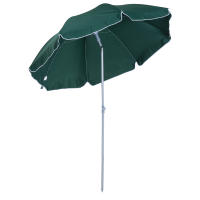 Outsunny Sombrilla de Playa Diámetro de Ø202 cm con Techo Inclinable Poste Desmontable y Pincho Inferior para Jardín - details 0