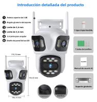 Cámara PTZ 4K Wifi Hiseeu Con Tres Lentes Y Tres Pantallas Para Exterior Vigilancia Video CCTV Con Seguimiento Automático Aplicación ICSEE P2P - details 17