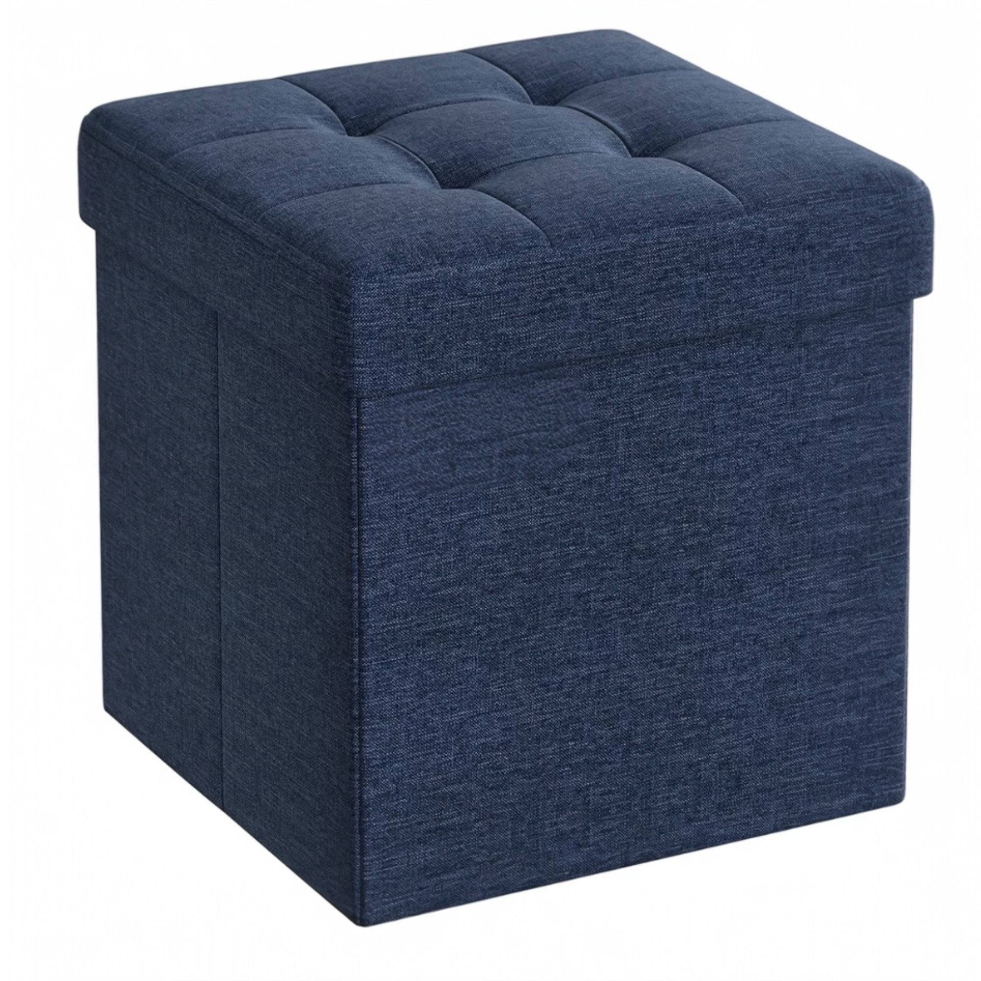 Puff Almacenaje, Baúl de Almacenaje Plegable, Taburete Reposapiés, Banco de Cubo, Soporta hasta 300 kg, para Sala de Estar, Dormitorio, Entrada .Baúl Puff Taburete de Almacenamiento otomano, Taburete de Lino, reposapiés para Asiento (cajon-001 2190 D7)