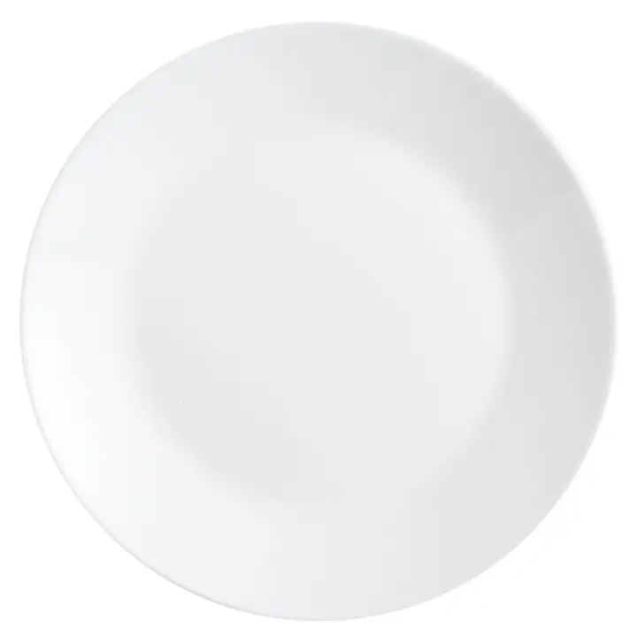 LUMINARC ZELIE Caja 12 Platos Llanos Opal 25CM Blanco Brillo Fabricado en Francia Reciclable - 1
