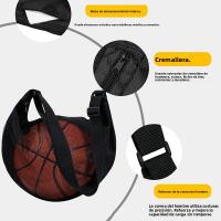 Bolsa De Almacenamiento Para Balones De Deporte Con Bolsillo De Cremallera Y Red De Soporte Deportivo Para Baloncesto - details 3