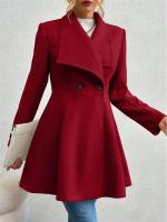 Abrigo De Lana Vintage De Corte Slim Para Mujer Estilo Coreano Doble Filo Otoño Invierno Abrigo Casual De Elegancia Completo - details 12