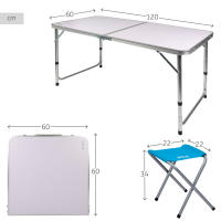 Mesa plegable regulable en altura con 4 taburetes Aktive - details 3