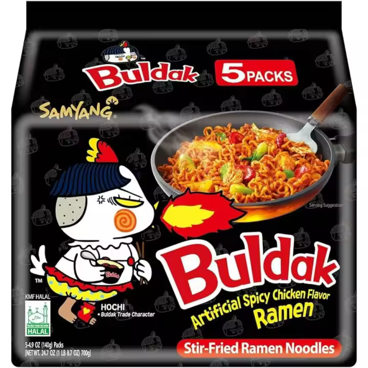 Samyang Buldak Pollo Picante Pack 5 Unidades! 700gr - Ramen Coreano - Fideos Instantaneos - 1