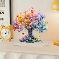 Adornos De Árbol De La Vida En Acrílico Coloridos Con Mariposa Decoración De Habitación Estética Para Estudio Regalos Para Amigos Y Familia - details 0