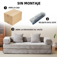 Sofá cama convertible de chenilla suave Sinaopus, asiento doble, no requiere montaje - tela resistente a los arañazos, imprescindible para apartamentos cómodos - details 4