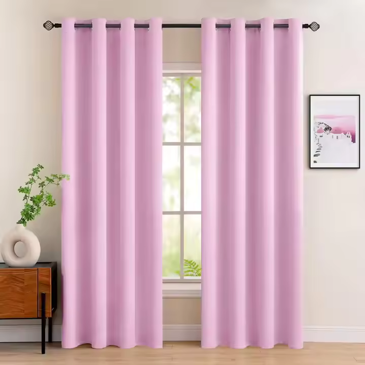 Cortinas de Tela Lisa de 140x260cm, Cortina Semi Transparente, con 13 Colores Disponible, material 100% Poliéster de Calidad y Resistencia, Cortina Para Salón Dormitorio y Oficina, Moderna Decorativa, Envío desde españa. - 1