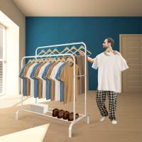 RELAXTY Burro Ropa Resistente – Perchero Burro Doble con Soporte, 146x110x54cm, Metálico, Organizador con Zapatero - details 2