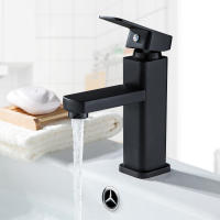 Grifo De Baño ABS Mezclador De Agua Caliente Y Fría De Cuadrado Negro Montado En La Superficie Para Lavabo Y Bañera - details 13