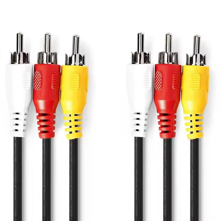 CABLEPELADO Cable 3 RCA Macho - 1 Conector de Video Compuesto y 2 de Audio Estéreo - Premium Audio y Vídeo - 3 Metros - 1