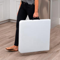 Lifetime - Mesa plegable portátil ajustable, altura regulable 61-91,5 cm, máx. 340 kg, superficie resistente a manchas y rayos UV, estructura de acero, polietileno, color blanco, exterior, fácil almacenaje - details 5