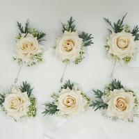 Set De Corsés Y Boutonnieres De Rosas Para Boda 1/6PCS Accesorios Florales Para Novia Llorona Novia Bridesmaid Hombre - details 3