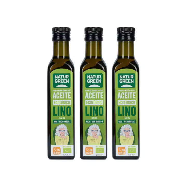 Pack 3x Naturgreen Aceite de Lino 250 ml Rico en Omega 3 para Mejorar la Salud - 1
