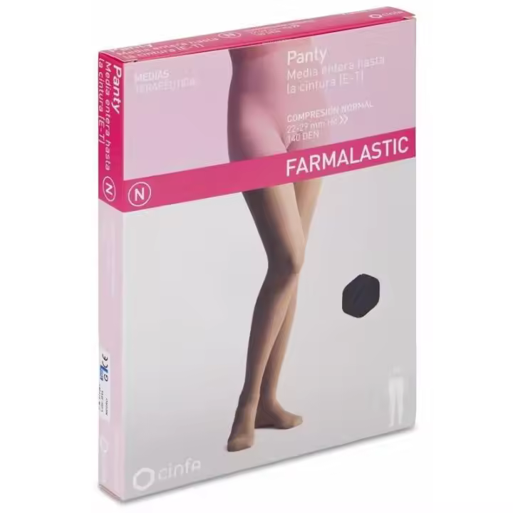 Farmalastic Panty-Media Hasta La Cintura (E-T) Compresión Normal T-Grande Negro - 1