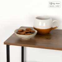 Max Home - Estantería madera con ruedas, almacenaje inteligente, 3 estantes, 48x30x62 cm, acero y MDF resistentes, muebles de salón, estanterías decorativas, decoración hogar, montaje sencillo - details 2