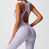 Conjunto De Yoga Para Mujer Moda Color Sólido Cuello Redondo Ajustado Fitness Ropa Deportiva Overoles De Gimnasio Sexy Ropa De Yoga - details 46