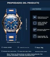 Reloj Deportivo De Lujo Para Hombre LIGE 2025 Reloj De Cuarzo Impermeable Con Cronógrafo Y Fecha Correa De Silicona Moda Casual - details 11
