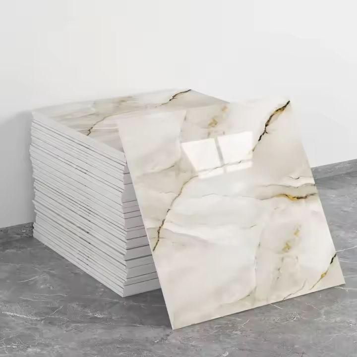 TK Pegatinas De Pared Autoadhesivas De Aluminio Imitación De Azulejo Para Cocina Y Baño Decoración Antihumedad Patrón De Marmol PVC - 1