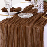 Corredor De Mesa Semi Transparente De Gauze Para Boda Fiesta De Cumpleaños Baile De Primavera Navidad Decoración De Banquete - details 35