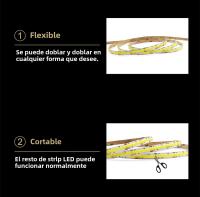 Barra De Luz LED Flexible COB Bicolor CCT 5m 10m 24V 12V Con Dimmer RF Amarillo Blanco 2700-6500K Regulable Para Sala De Estar - details 19