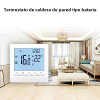 Termostato De Pared Programable Semanal LCD Para Calefacción De Agua 3A Pantalla LED Blanco/Azul 85x85mm Control De Temperatura Para El Hogar - details 0