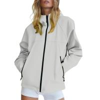 Chaqueta De Cierre Para Mujer Casual Con Capucha Color Sólido Transpirable Impermeable Y Antigolpes Para Camping Y Escalada Al Aire Libre - details 104