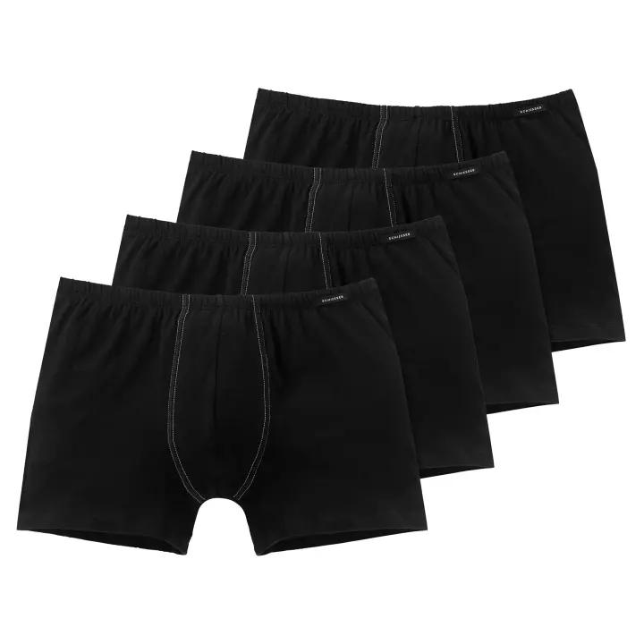 SCHIESSER Pantalones cortos para hombres, paquete de 4 - Pantalones, Boxer, Essentials, Cotton Stretch - 1