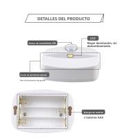 Lámpara De Noche LED Con Sensor De Movimiento Luz De Armario Inalámbrica Para El Borde De La Cama Iluminación De Armario Y Escaleras Batería Incluida - details 5