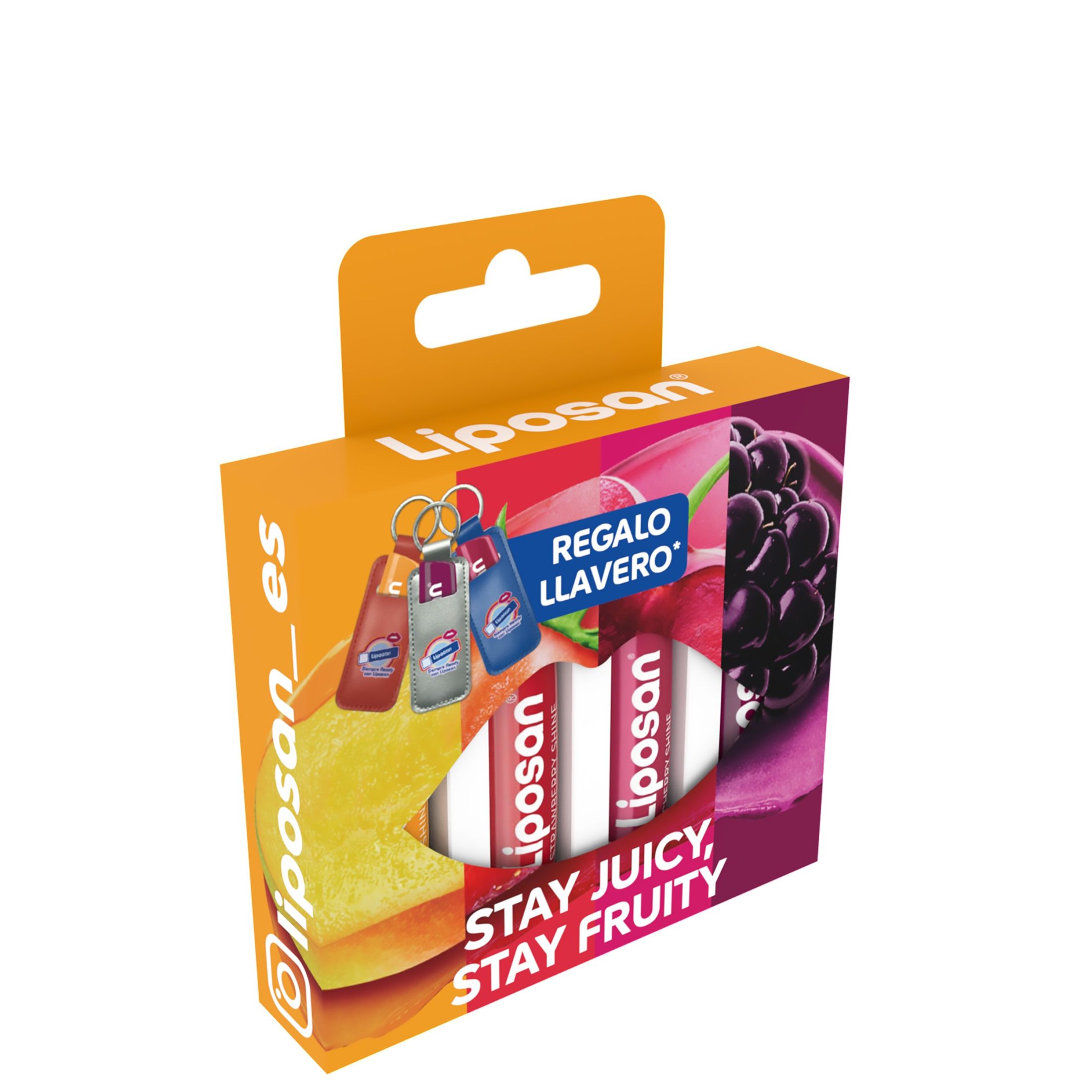 Liposan Pack Cuidado Labial Frutal – Caja regalo con Bálsamos hidratantes con aroma a frutales – Protección y suavidad para labios secos
