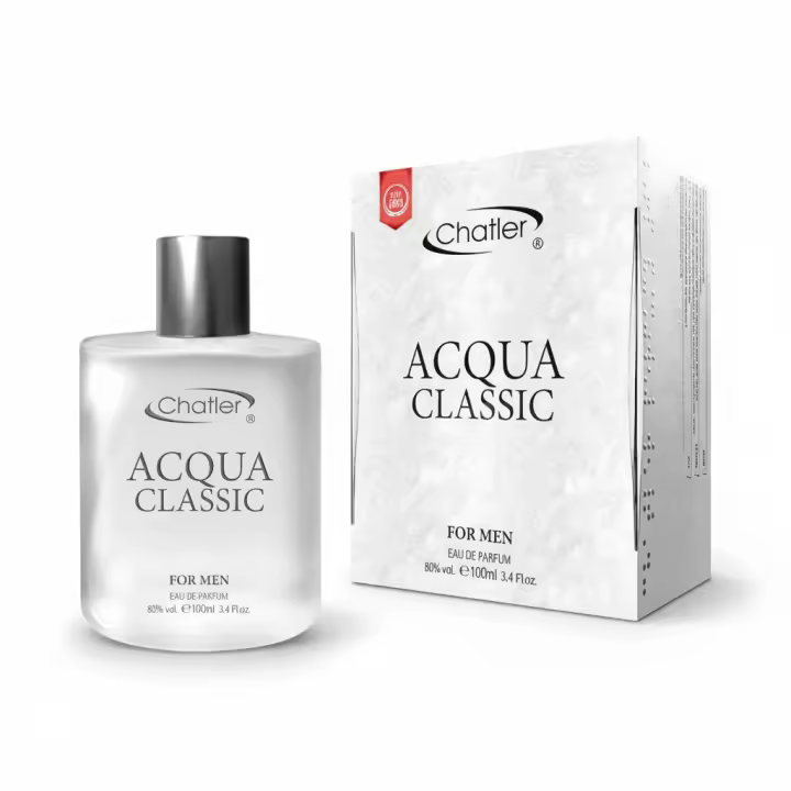 Perfume masculino Acqua Classic Chatler Eau de Parfum, fragancia fresca y equilibrada con un estilo limpio y atemporal, ideal para el uso diario. Aroma agradable y versátil. Presentado en frasco original con estuche. 🚚 Envíos a España 24/48 horas. - 1