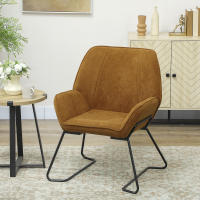 HOMCOM Butaca de Salón Moderna Sillón Lectura con Asiento Ancho y Acolchado Tapizado en Terciopelo Patas de Metal Sillón para Salón Sala de Estar Dormitorio - details 1