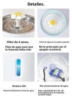 Fregadero Automático Para Mascotas Acero Inoxidable Bebedero Silencioso USB Con Luz LED Dispensador De Agua Para Gatos Y Perros - details 0