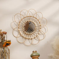 Espejo De Pared Hecho a Mano Con Diseño De Girasol Decoración Artística Para Dormitorio Y Sala De Estar Regalo Aesthetic - details 7