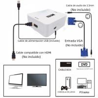 Adaptador Convertidor VGA a HDMI 1080P Compatible Con Audio Para PC Portátil PS3 HDTV Proyector TV Cable HDMI-Compatible - details 2