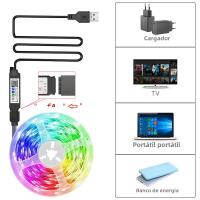 Luces LED RGB Para TV Con Control USB 5V Fita Flexible Para Luz De Fondo De TV Decoración De Fiesta En Casa Incluye 3 Botones - details 5