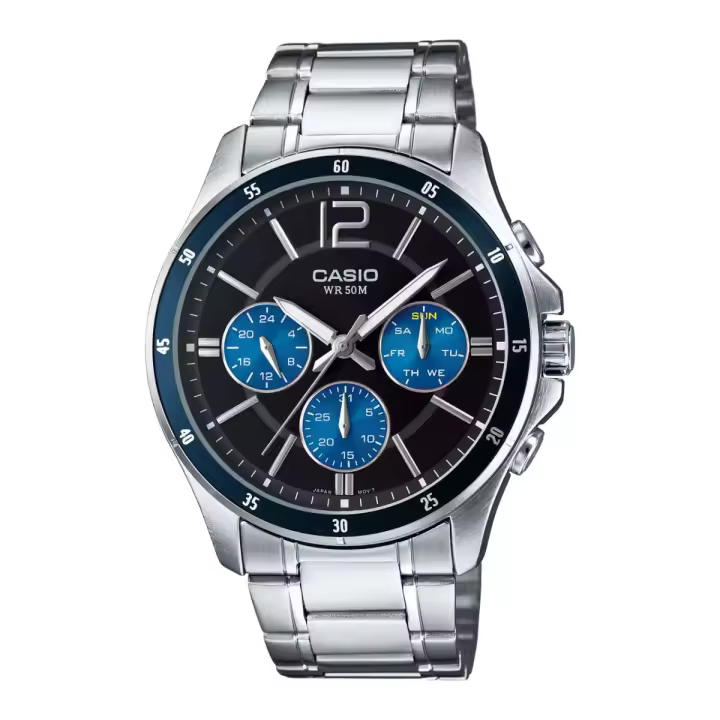 Casio Reloj Hombre Analogico Cuarzo con Correa de Acero inoxidable MTP-1374D-2AVDF - 1