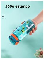 Botella De Agua Para Niños 600ml Con Taza De Sopar Y Pajita De Silicona a Prueba De Fugas Plástico Reutilizable Para El Verano - details 5