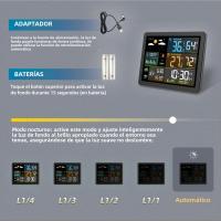 Reloj De Mesa Digital Con Estación Del Tiempo Medidor De Temperatura Y Humedad Para Interior Y Exterior Previsión Del Clima Sin Pilas Incluidas - details 4