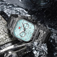 Reloj De Pulsera De Cuarzo MINI FOCUS Para Hombre Con Caja Cuadrada Y Correa De Acero Luminoso Función Multiusos Resistente Al Agua Y Al Shock - details 1